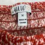 Cute Red Floral Puff Sleeve Smocked Dress Size M Photo 2