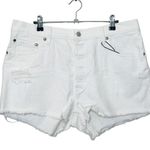 Levi's Levi’s NWT 501 Short Pearly White Distressed Raw Hem Size 34 Mid Rise Photo 0
