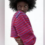 ZARA NWT Wool Alpaca Blend Crop Chunky Knit Striped Balloon Sleeve Crop Sweater Photo 3