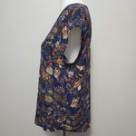 DR2 Navy Paisley Cutout Vneck Blouse Size Medium Blue Photo 4