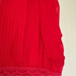 Isabel Marant  Etoile Red Square Neck Ruffle Short Sleeve Blouse 38 US 6 Photo 11