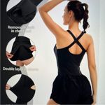 Womens New Wenlia Workout Romper Onesie with Padded Bras Sleeveless Romper Black Size XS Photo 2