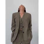 Commense Women's Business Casual Blazer Two Button Long Sleeve Camel XL NWT Tan Photo 1