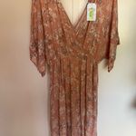 Honeyme  Floral V-Neck Maxi Dress - Pink 100%Rayon Photo 1