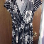 Derek Heart Faux black and white floral wrap dress Photo 1