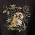 Radish Countrywear Embroidered Owl Sweatshirt Brown Size Small Photo 2