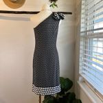 Joseph Ribkoff  Blackc & White Polka Dot Mod One Shoulder Dress Size 4 Photo 3