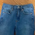 Free People  Straight Legged Distressed Blue Denim Jeans Size W24 Photo 1