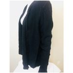 BCX  Black Cardigan Large Sweater Waffle Knit Photo 3