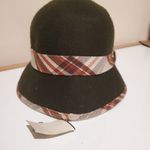 COLOMBINO Wool Plaid Belted Bucket Hat Brown Photo 6