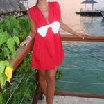 Boutique Red Bow Romper  Cut-Out Photo 0