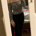 Jun & Ivy Off the shoulder Black and White Flower Crop Top Photo 0