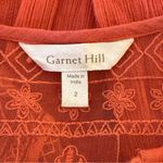 Garnet Hill Rust Orange Lace Shoulder Poet Blouse Size 2 Boho Bohemian Peasant Photo 6