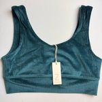 Z Supply Z Lounge Supply Green Velour Wide Strap Sports Bra Sz M Photo 1