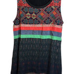 Desigual  Blouse Women's Size Medium Tunic Dress Sleeveless Floral Stripes‎ Photo 0