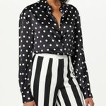 Sergio Hudson Polka Dot Silk Charmeuse Button Photo 9
