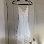 Lulus  Just One Twirl White Polka Dot Tiered Mini Skater Dress Photo 3