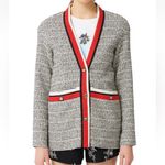 Maje  Black and Red Striped Cardigan Photo 1
