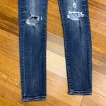 American Eagle Highest‎ Rise Jeggings Dark Wash Distressed Ripped Jeans Womens 4 Blue Photo 2
