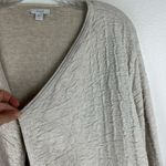 Pure Jill 100% Cotton Textured Knit Sweater Cardigan Size M Oversized Open Beige Tan Size M Photo 3