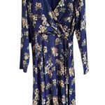 Anthropologie EUC  Hutch Juliet Faux Wrap Dress Blue Floral Size 14 Photo 0