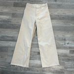 ZARA Marine Straight Womens Jones Ivory, High Rise, Raw Hem, Wide Leg A13 Photo 2