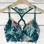 PINK - Victoria's Secret VS PINK Teal Tropical Date Night Push Up Wireless Racerback Lace Bralette Small Photo 2