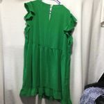 JODIFL Green Ruffle Sleeve Tiered Babydoll Dress Plus Size 2X Photo 2