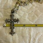Cookie Lee Vintage Bronze Western w/Pink Stone Rhinestone Cross Pendant Necklace Photo 12