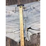 PINK - Victoria's Secret  Denim Jean Shorts SZ 10 Light Wash Distressed Micro Cheeky Photo 4