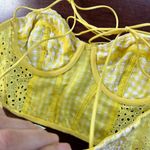 Urban Outfitters Gingham & Eyelet Corset Bralette Crop Top Size Medium Photo 6