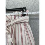 ZARA TRF Collection Women's Paperbag Wrap Skirt Medium Red White Striped Linen Photo 5