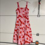 J.Crew  WOMENS RED PINK LOBSTER NAUTICAL MIDI DRESS 6 BR823 Photo 1