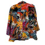 Colorful Print Bell Sleeve Jacket Top Shirt Ali Miles Abstract Women’s Large Fit Yellow Photo 1