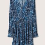 Mango  MNG Long Sleeve Print Skater Dress Blue Size 0 Photo 4