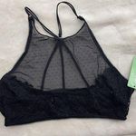 Honeydew Women's Bralette Black Sheer High Neck Strappy Back Size Medium Photo 0