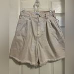 Pistola antique white long denim jean gardening shorts frayed hem sz 26 Photo 0