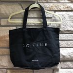 Mejuri  So Fine Canvas Tote Bag Medium Sized Black Graphic Print Photo 1