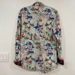 Custo Barcelona  Womens Blouse Large Button Down Novelty Mix Print Collar Cotton Photo 5
