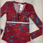 William Rast  Floral Red Long Sleeve Top♥️ Photo 4