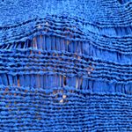 Alberto Makali Bright Royal Blue Fringe Open Knit Dolman Sleeve Boho Sweater Photo 9