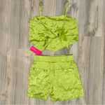 Terez NWT  Green Satin 2-Piece Loungewear Set PullOn Shorts Scarf Tank Top Size S Photo 7