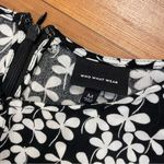 Who What Wear  Black White Clover Long Sleeve Romper Medium Belted Ruffle Hem Photo 5