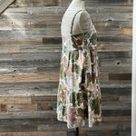 BeachLunchLounge  Tropical Leaf Print Dress Braided Shoulder Button Down Size S Photo 3