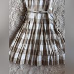 Gal Meets Glam  Gayle Wrap Dress Checkered
Linen Short Sleeve Tan NWT Size 2 Photo 12