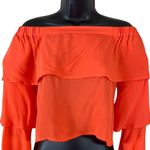 Chloe & Katie Ruffle Off The Shoulder Top Orange Size XS Photo 8