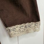 Free People mini dress floral lace sweetheart neck corduroy cotton XS Photo 2