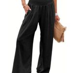Palazzo Pants Boho Wide Leg High Waist Casual Lounge Pant Size XL EUC #5841 Black Photo 0