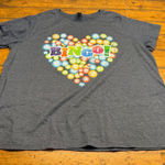 Gildan Softstyle Womens 3X Bingo Heart Graphic T Shirt Gray Tee Photo 0
