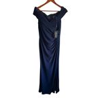 La Femme Off the Shoulder Formal Dress 10 Navy Blue 27959 Photo 3